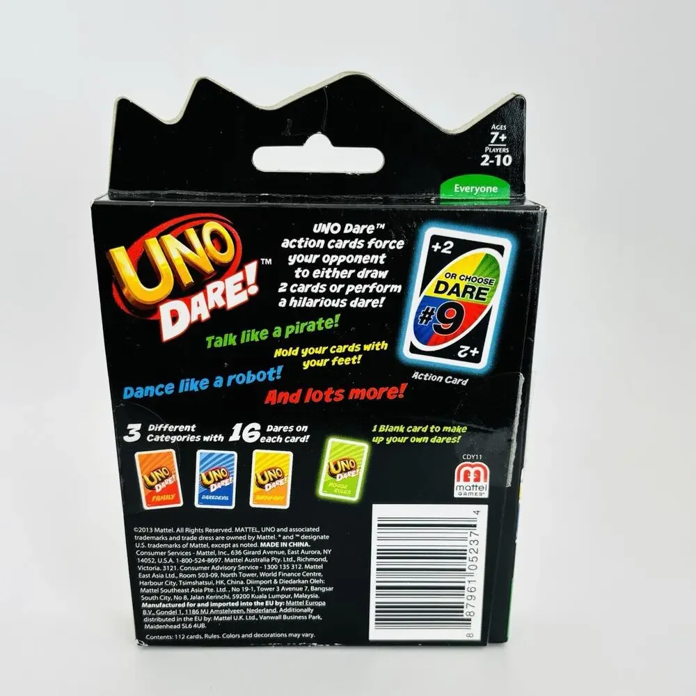 Mattel Games UNO Dare Card Game for Family Night New Open Box
